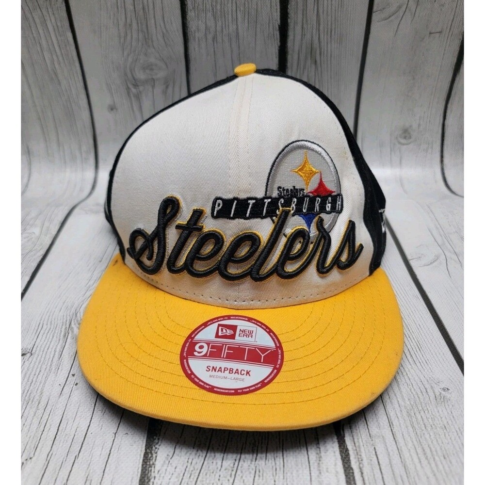 Pittsburgh Steelers NFL New Era Team Script 9FIFTY Snapback Hat Med Large Vtg